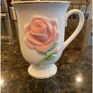 Vintage Teleflora Porcelain Rose Cup 5-1/2in